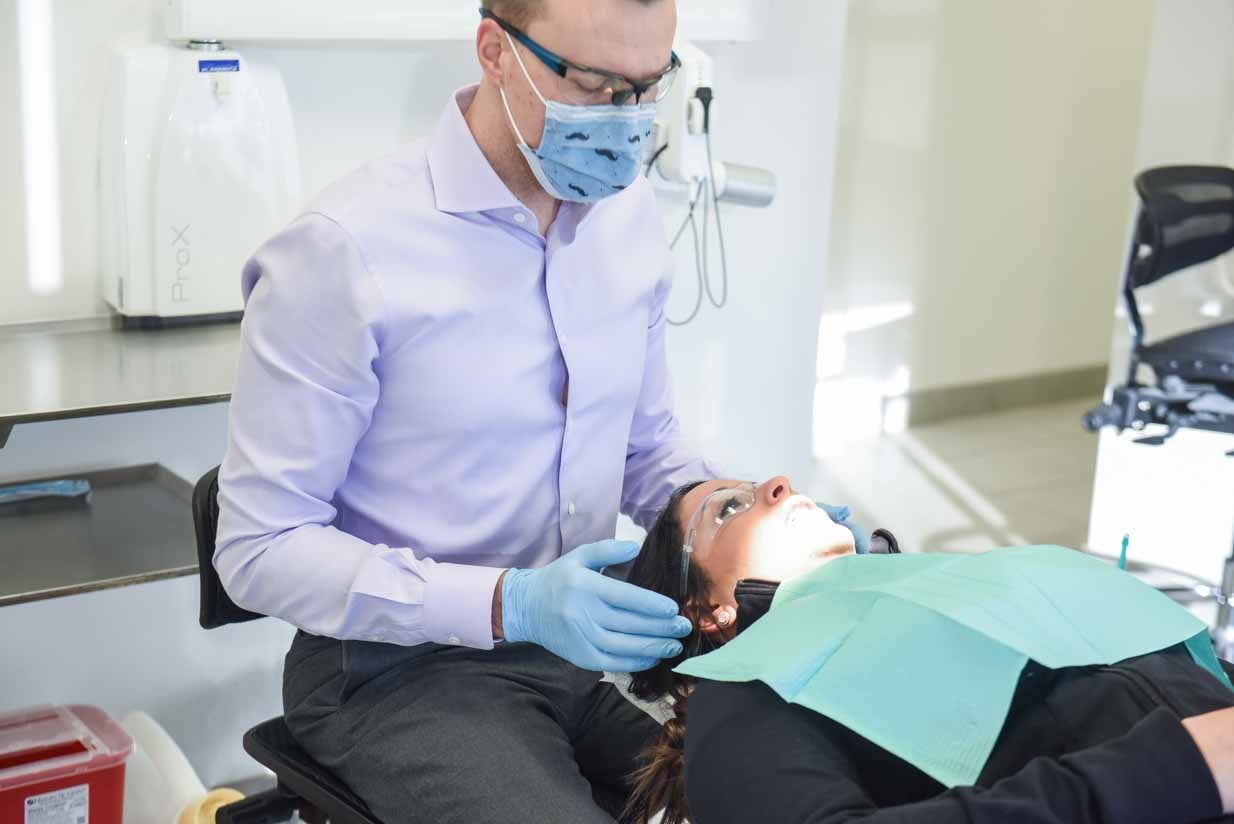 Patient in Chair | West Calgary Periodontics